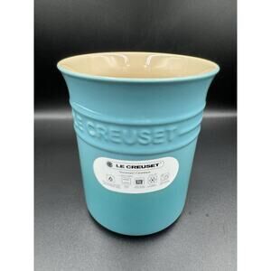 Le Creuset Caribbean Utensil Stoneware 1.1 Quart Crock Seconds Vase 5.75 H NIB